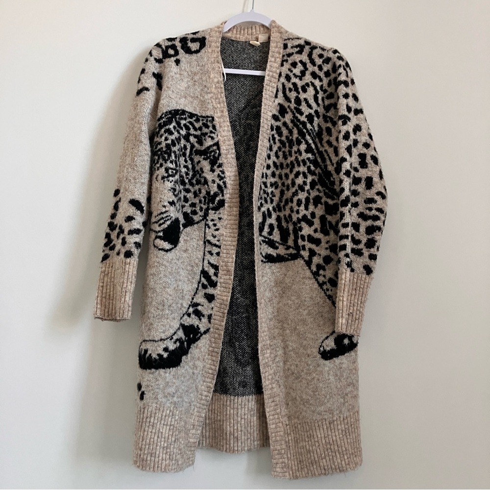 Moth for Anthropologie Lucerne cheetah cardigan XS